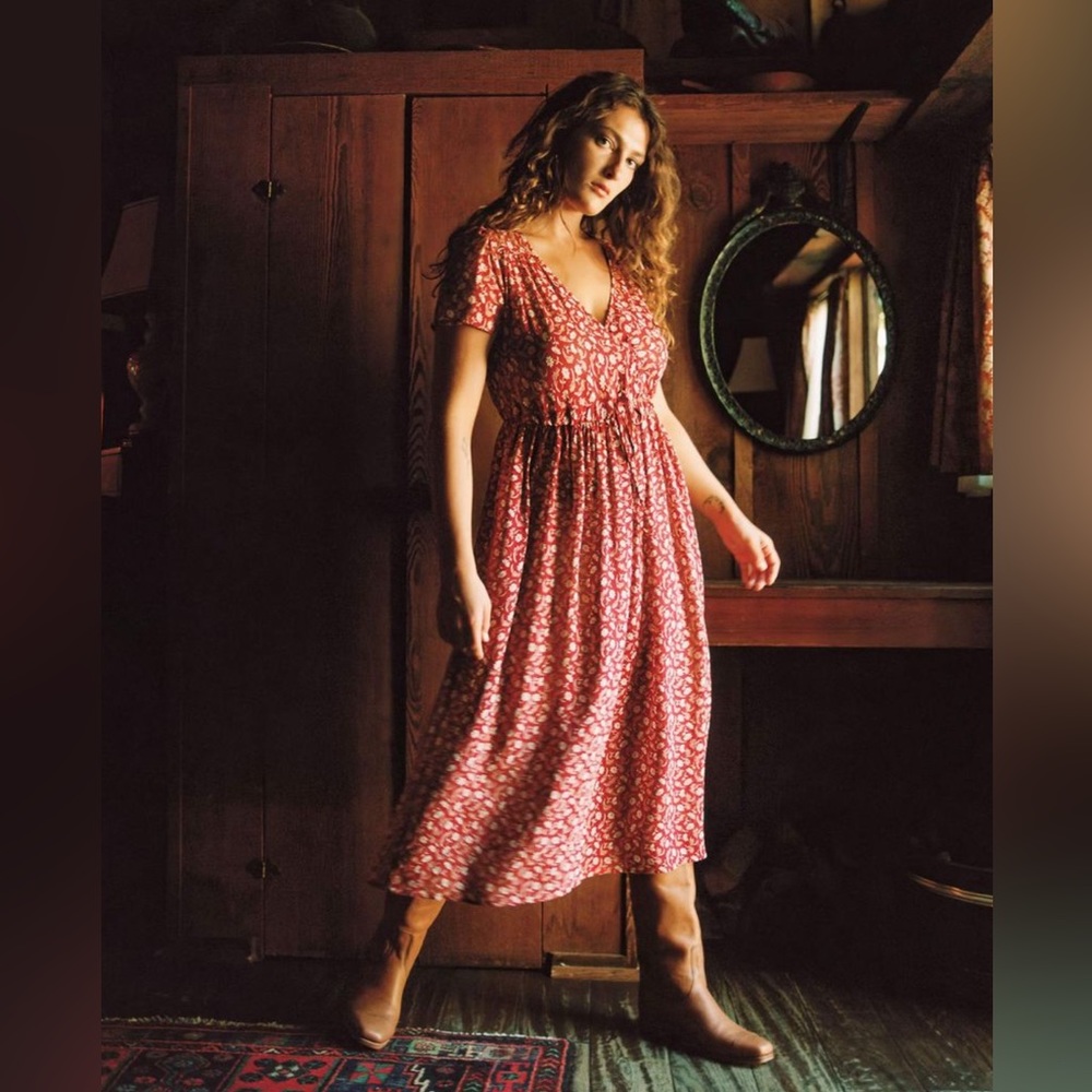 Christy Dawn the Dawn Dress Currant Floral Red Small